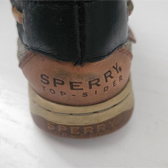 Sperry Top-Sider kids Lace Up Boots Shoes Size 5.5M Navy‎ and Brown Leather - Picture 4 of 13